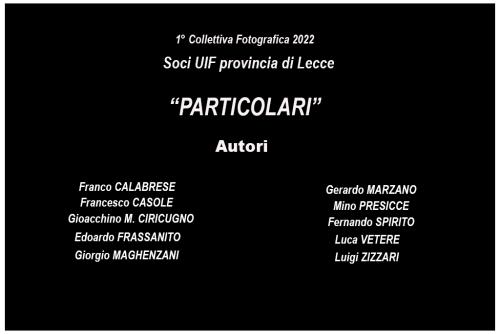 01-COLLETTIVA-PARTICOLARI Collettiva fotografica Autori UIF della provincia di Lecce - 2022